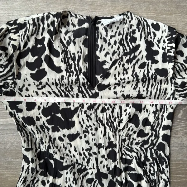 BA&SH Olga Abstract-print midi Dress In Ecru - Image 13