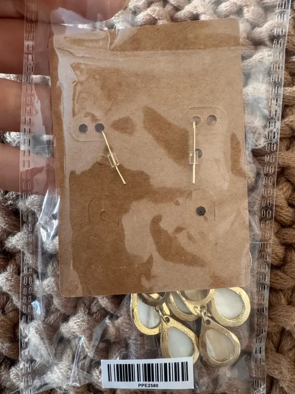 White Tear Drop Boutique Earrings - Image 2