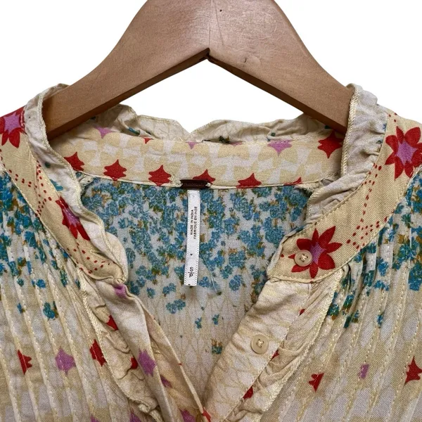 Free People Rare Feeling Cloud Combo Printed Tiered Floral Maxi Dress Size S - Image 6
