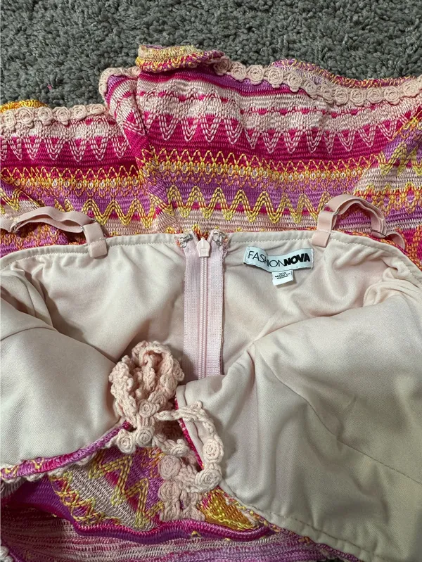 FashioNova Crochet Vacation Romper - Image 3