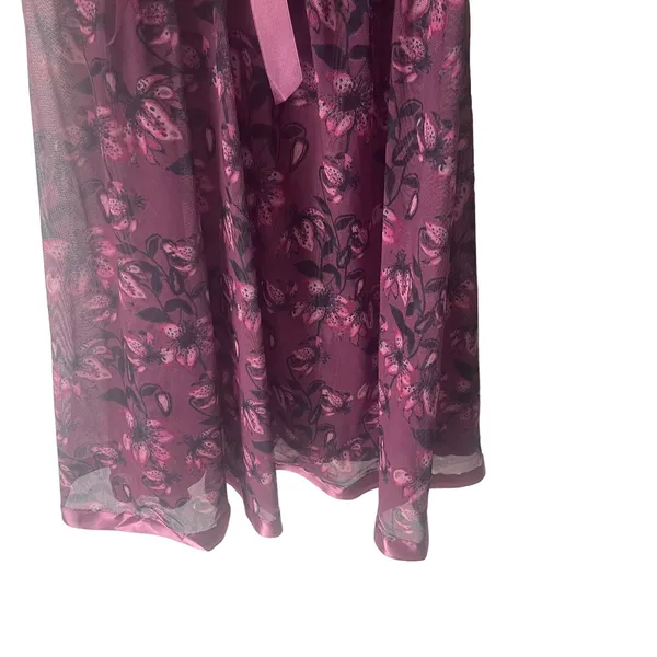 Fairy Purple‎ Women's Size Medium Floral Sequin Babydoll Teddy Top Set - Image 3