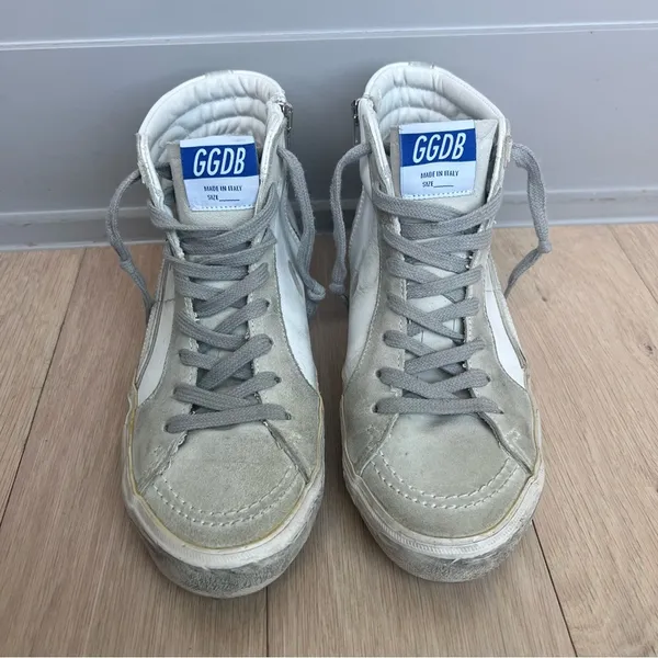 Golden Goose Women's Slide High Top Sneakers in White - Image 4