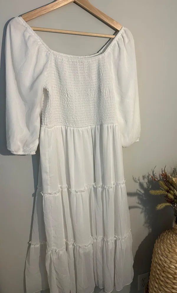 Boutique White Midi Dress - Image 3