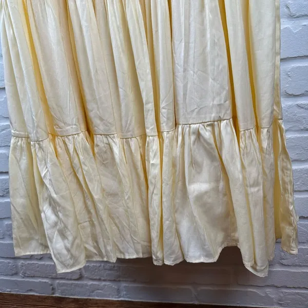 FORE Yellow tiered maxi dress flowy summer dress adjustable straps Size Small - Image 14