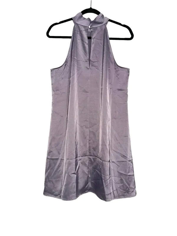 NWT Banana Republic Satin Halter Sleeveless Purple Shift Mini Dress MEDIUM - Image 3