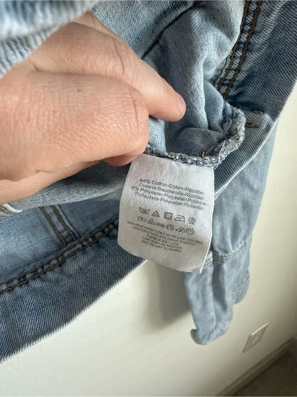 Free People Rumors Distressed Denim Jacket Light Wash Medium - Image 6