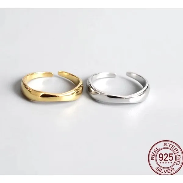 Boutique NEW‎ 14k Yellow Gold Plated 925 Silver Wave Stacking Band Ring - Image 6