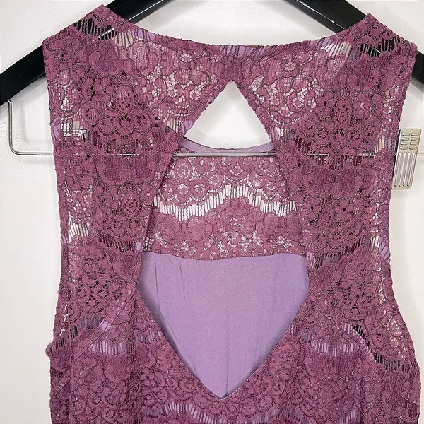 Kimchi Blue Lace‎ Shift Urban Outfitters Dress Medium Burgundy Vintage Style - Image 4