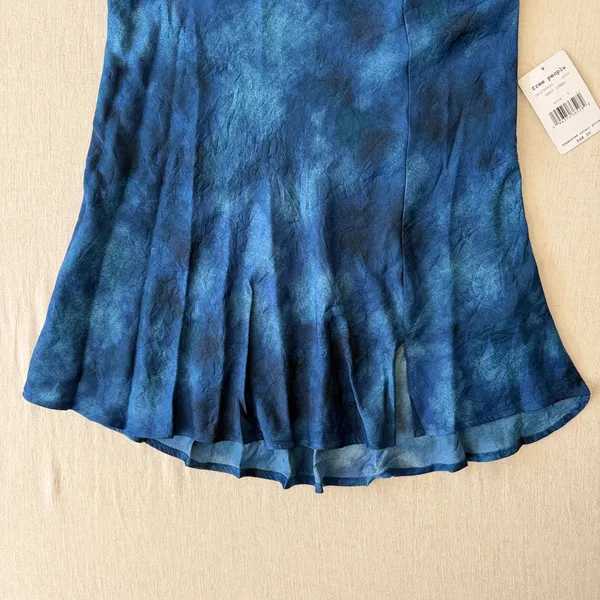 Free People Martine Flirt Tie Dye‎ Mini Skirt Navy Blue Womens Size 6 NWT boho - Image 11