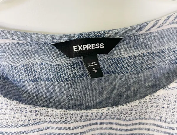 EXPRESS Linen Chambray Wrap Dress - Image 7