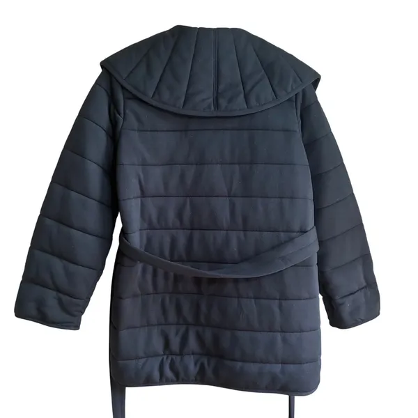 SPANX AirEssentials black puffer pillow coat belted women's size medium thick‎ - Image 9