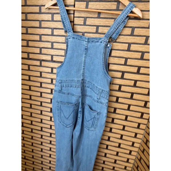 MuMu Blue Denim Flared Leg‎ Overalls Size Small - Image 4