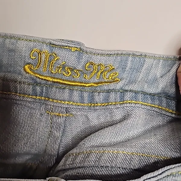 Limited Edition Miss Me Lucille Bellmore distressed flare blue jeans sz 27 - Image 7