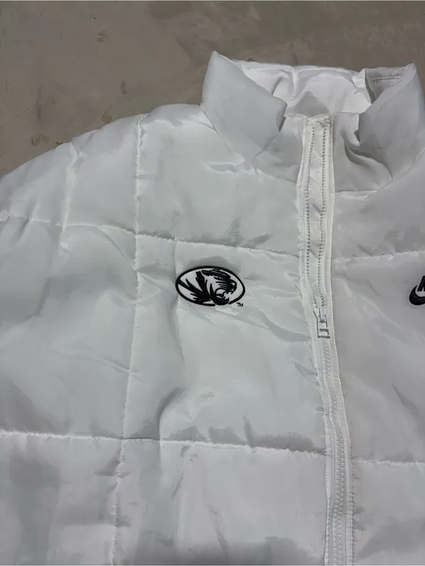 Nike therma-fit White Puffer Vest mizzou logo Missouri XXL - Image 2
