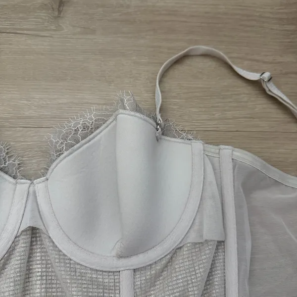 Victoria’s Secret Champagne Shimmer Long Line Bustier Bra 34B NWT - Image 7