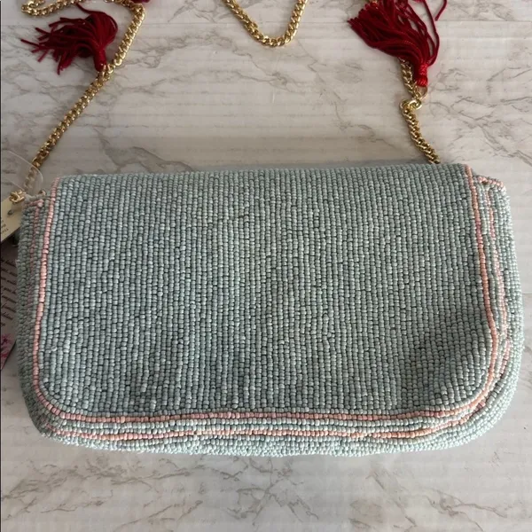 Beaded Tomato Fruit Crossbody Bag Tassels Multicolor NWT Anthropologie viral bag - Image 6
