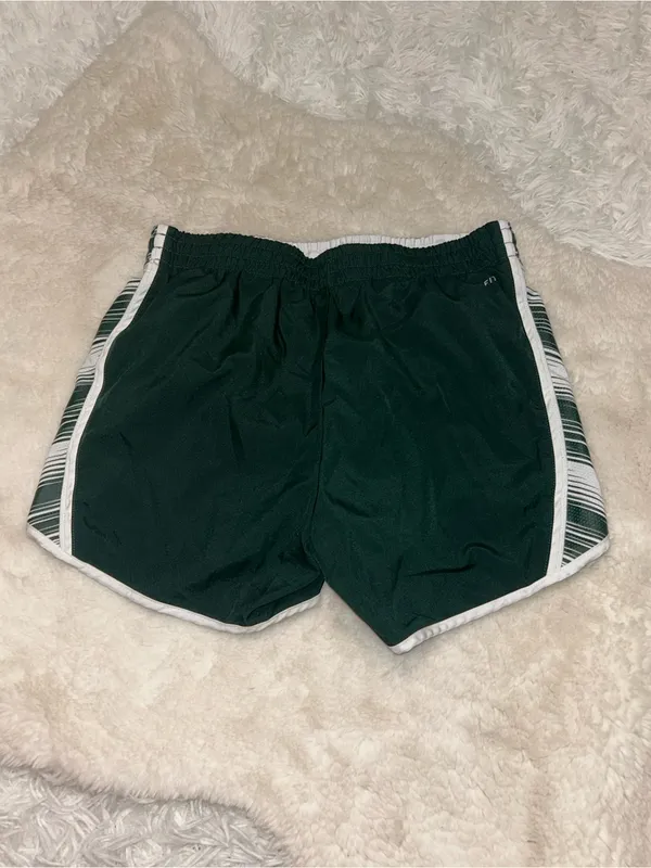 MSU Michigan State University green white Nike dri-fit shorts woman’s small - Image 2