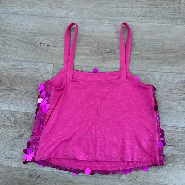 Anthropologie Porridge y2k hot pink sequins cami tank - Image 5