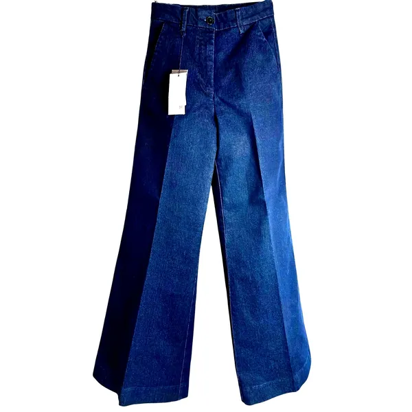 MP Piombo Wide Leg Womens Jeans in Blue size 2 - Image 3