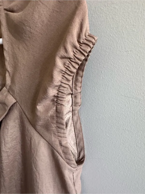 Maeve‎ Peter Pan Collar Taupe Shift Dress Size 4 Anthropologie - Image 4