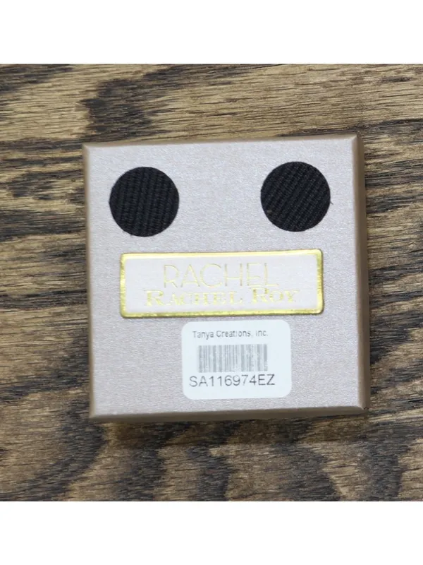 NWT Rachel Roy 3 Pack Formal Cubic Zirconia Stud Earrings Gold / Off White - Image 2