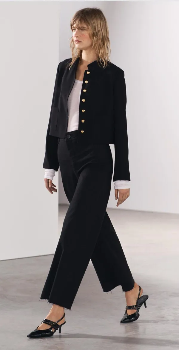 ZARA High Waist Marine Jeans - Image 3