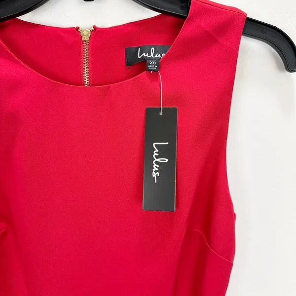 Lulus Just Us Red Skater Mini Dress Sleeveless A Line Backless Cutout XS NWT - Image 7