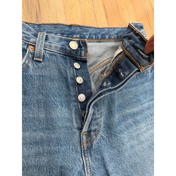 Levi's 501 Original Women's 26x28 Medium Wash Button Fly Distressed Jeans - Image 4