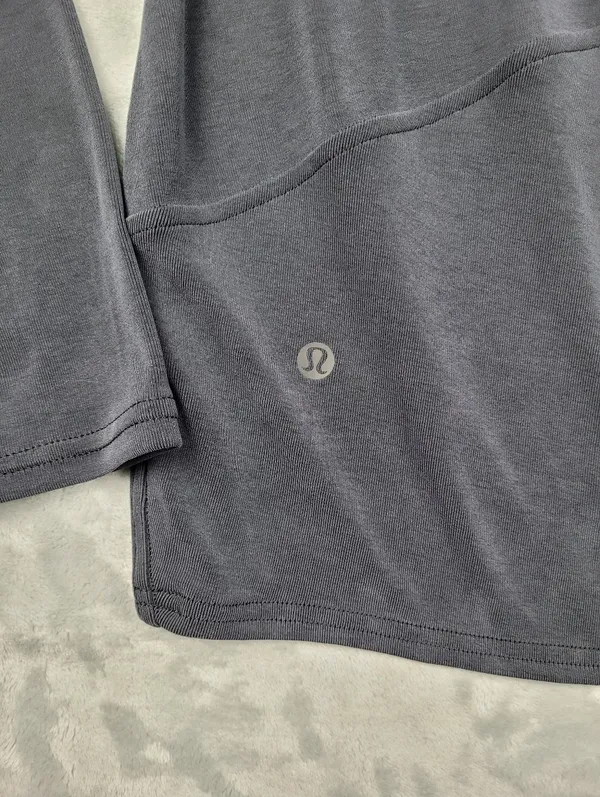 Lululemon Drapey Softstreme Off-The-Shoulder Long-Sleeve Shirt Black Size M - Image 9
