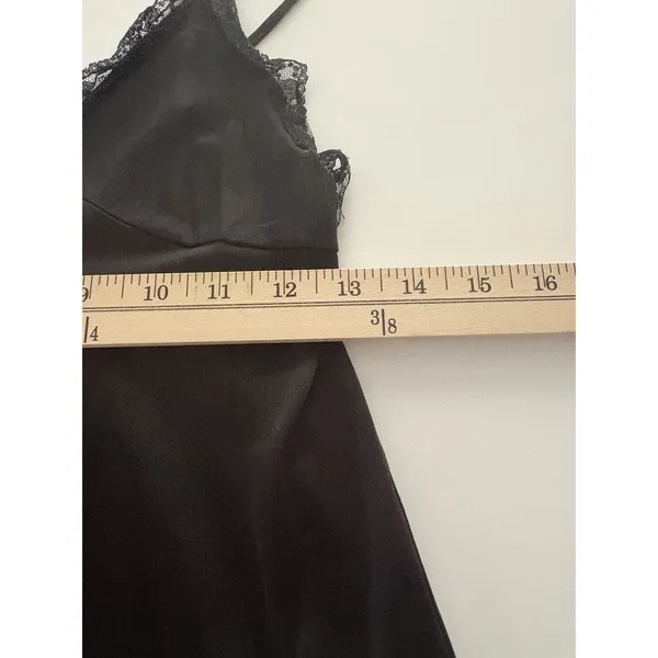Vintage Miss Selfridge Sheer Slip Dress Black Lace Cut Out Side Nightgown - Image 10