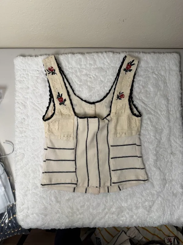 Free People Corset Tank Embroidered Top - Image 2