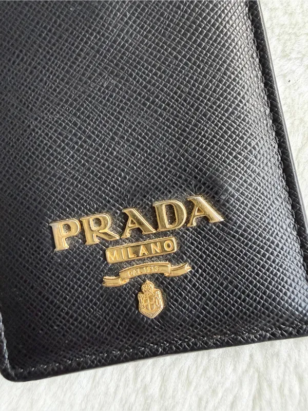 Prada Black Saffiano Leather ID Badge Holder - Image 5
