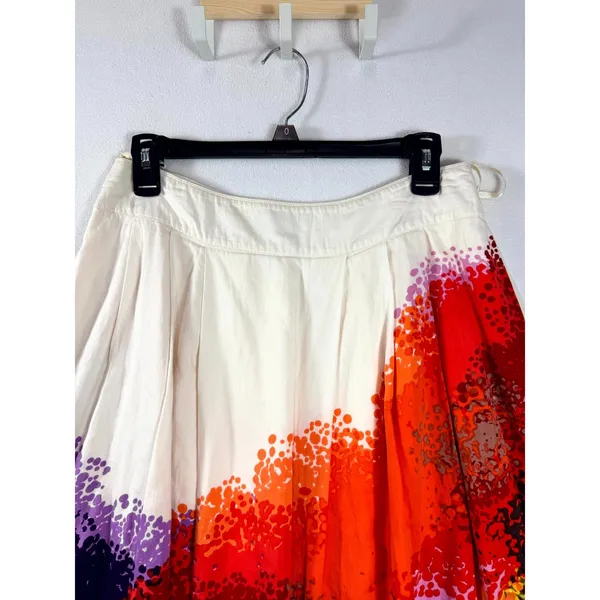 Cordelia Women’s Size 6 Multicolor‎ Abstract Print Pleated Cotton Skirt - Image 13