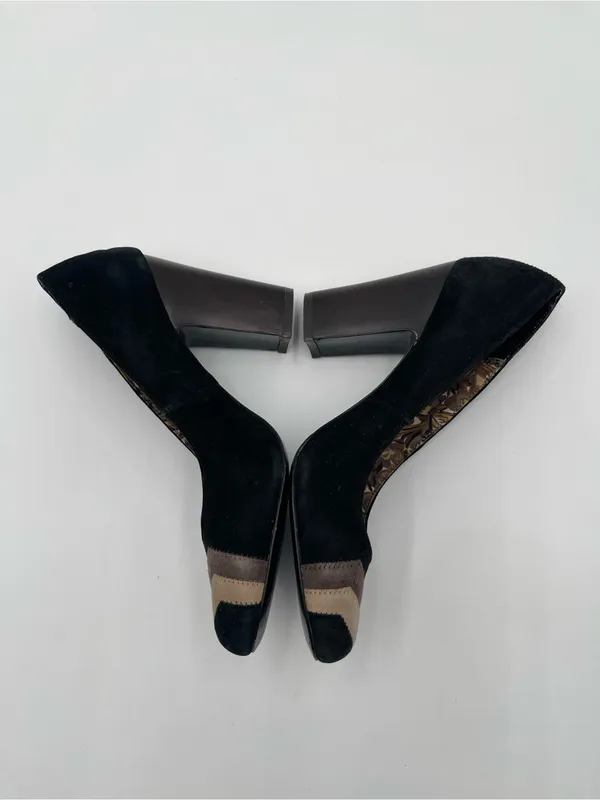 Missoni x Target Black & Brown Barkwood Zig Zag Suede Heeled Pumps Shoes Sz 8 - Image 8