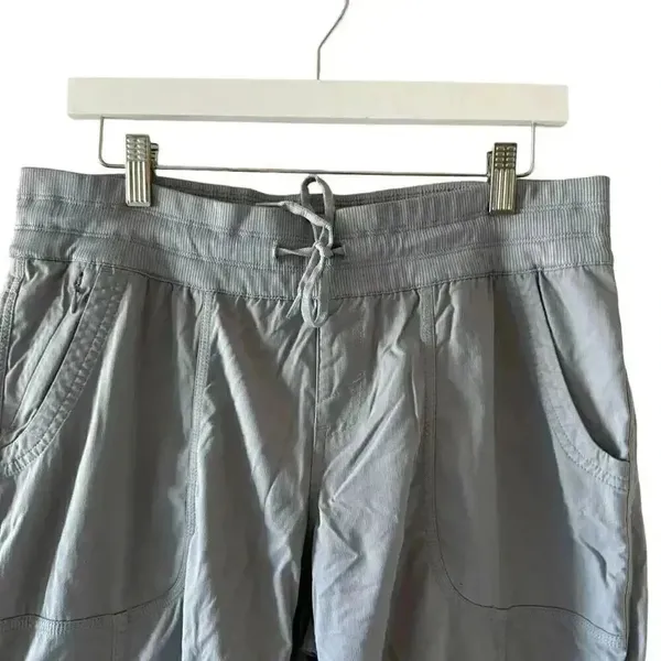 The North Face Women’s Track Joggers Hiking Tie Waist Lightweight Gray Pants SZ - Image 2