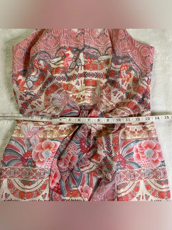 Guess Spring Floral Themed Apron Neckline Mid Length Dress size XS - Image 9