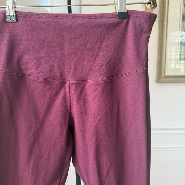 Yummie Shapewear Susie Flare Leggings 360° Sculpt Cotton Burgundy $50 L - Image 3