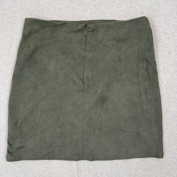 Altard State Olive Green Faux Suede Wrap Mini Skirt‎ Medium Style HF19H112 - Image 5