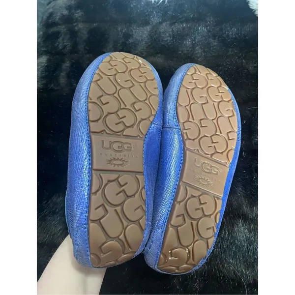 UGG Womens Suede Fur Lined Sheepskin Shoes Slippers Loafer DAKOTA 9 Comfort Teal - Image 6