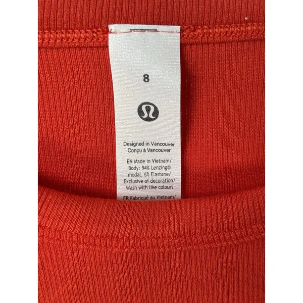 lululemon Women's Hold Tight Long Sleeve Red Shirt size 8 New w/tag - Image 3