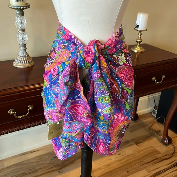 Beach Coverup Wrap Swim New Womens XS S M L Sarong Colorful - Image 4