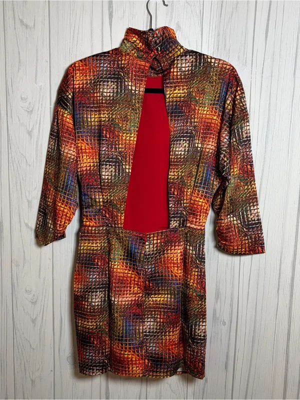 NWT WNTRMSE Kenzie Disco Print Mini Dress Open Back Mock Neck, US‎ 6 ($245) - Image 7