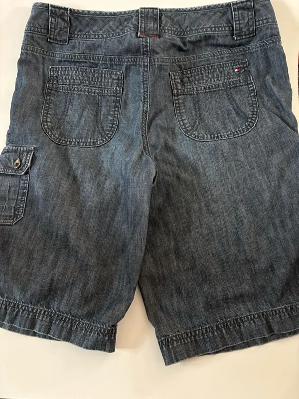 Tommy Hilfiger Women's Blue Denim Cargo Shorts Size 10 - Image 6