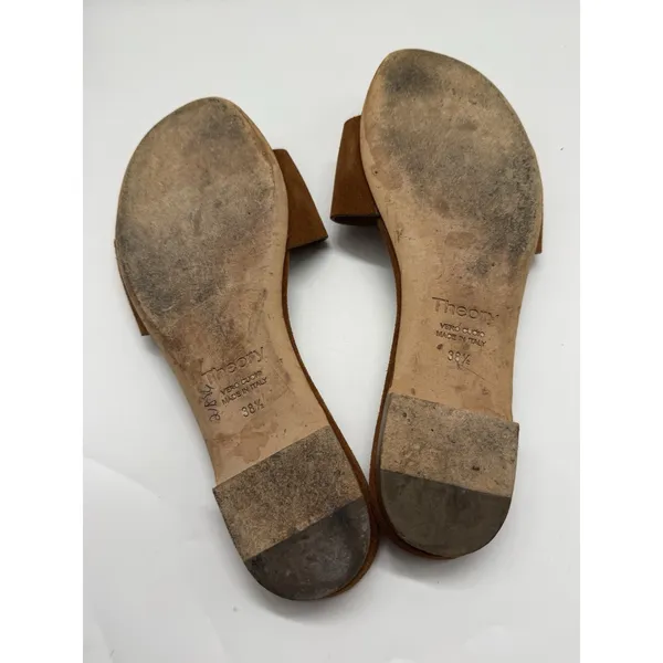 Theory Adeley Brown Suede Leather Ring Slip On Sandals Size 38.5 - Image 8