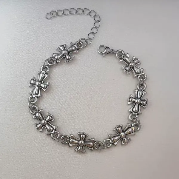 Cross Link Chain Bracelet for Men Women Streetwear Hip Hop Punk Unisex Style - Image 4