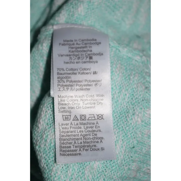 J.Crew Crewneck Sweater Womens M Mint Green Good Marled Cotton Blend Pullover - Image 4