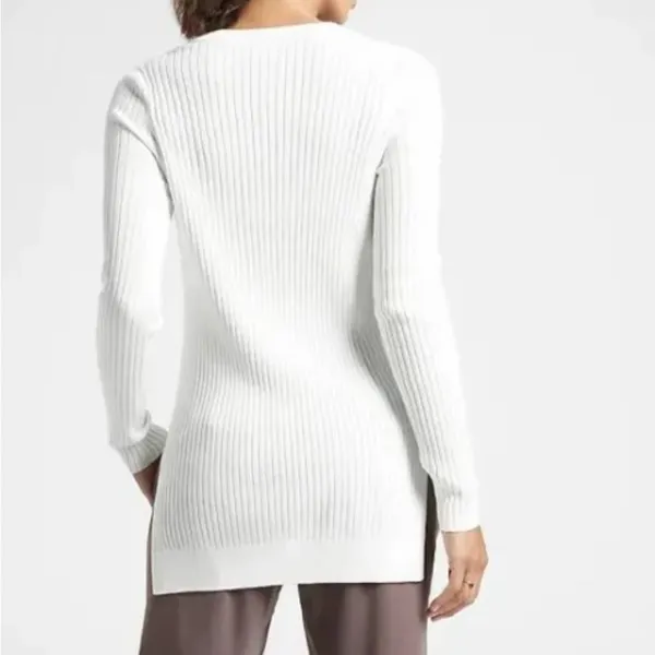 Athleta Ribbed White Sweater - Image 2