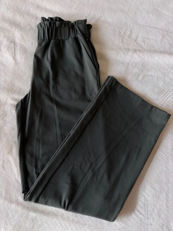 Joie XS Dark Green Straight Leg Pants Paperbag Waist - Image 2