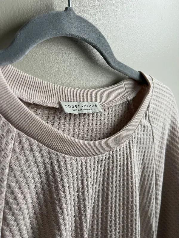 Paper Crane Waffle Knit Cropped Long sleeve - Image 2