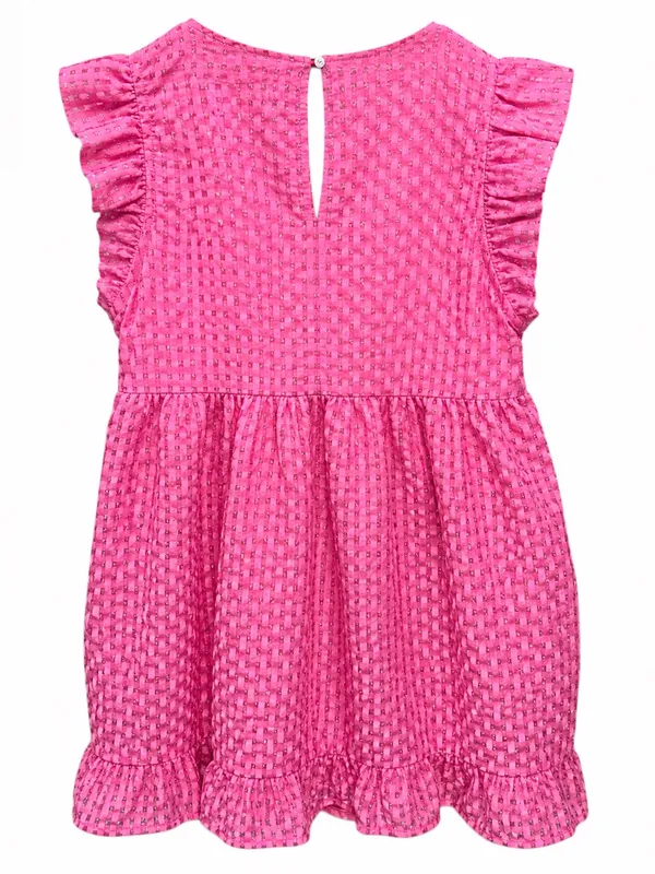Jodifl Pink Metallic Ruffle Mini Dress M Fully Lined Party Cocktail - Image 3